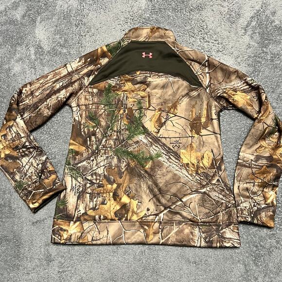 Under Armour Fleece Womens Medium Realtree Camouflage Quarter Zip Sweatshirt - Picture 3 of 8